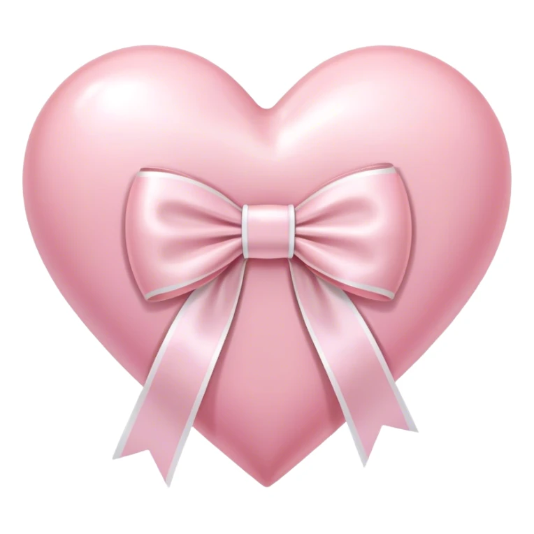 Pastel pink heart with white bow sticker
