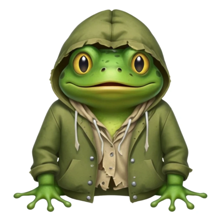 homeless frog with torn dirty clothes

 sticker