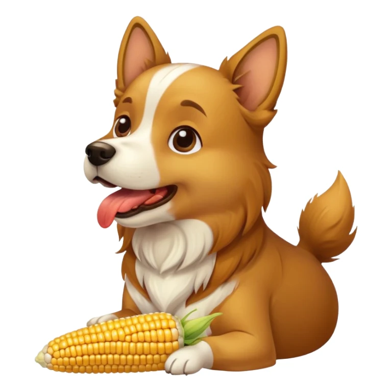 Dog eating corn  sticker