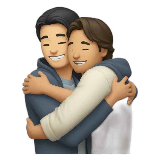 Asian male Berkeley student hugging jesus christ sticker