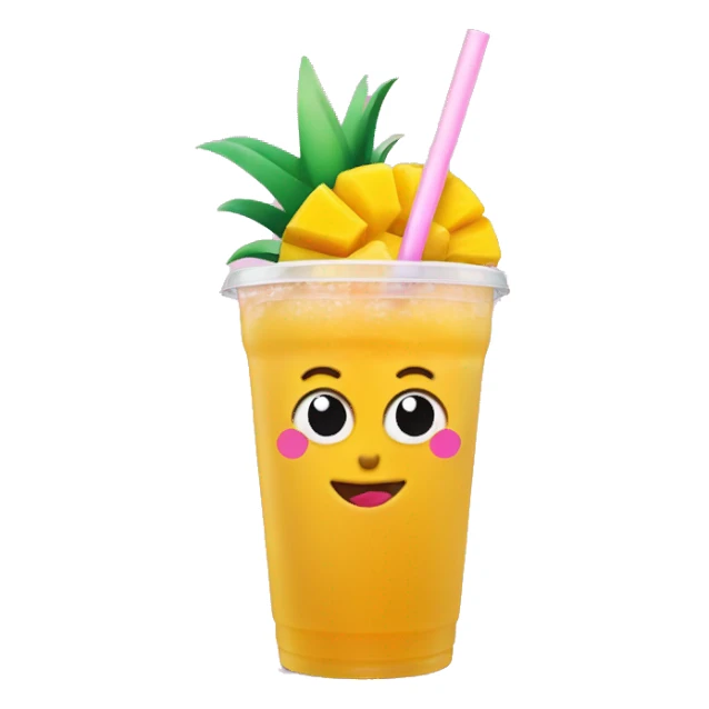 Dunkin donuts mango pineapple drink refresher with straw sticker