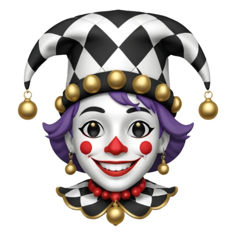 make a fuly black and white jester sticker