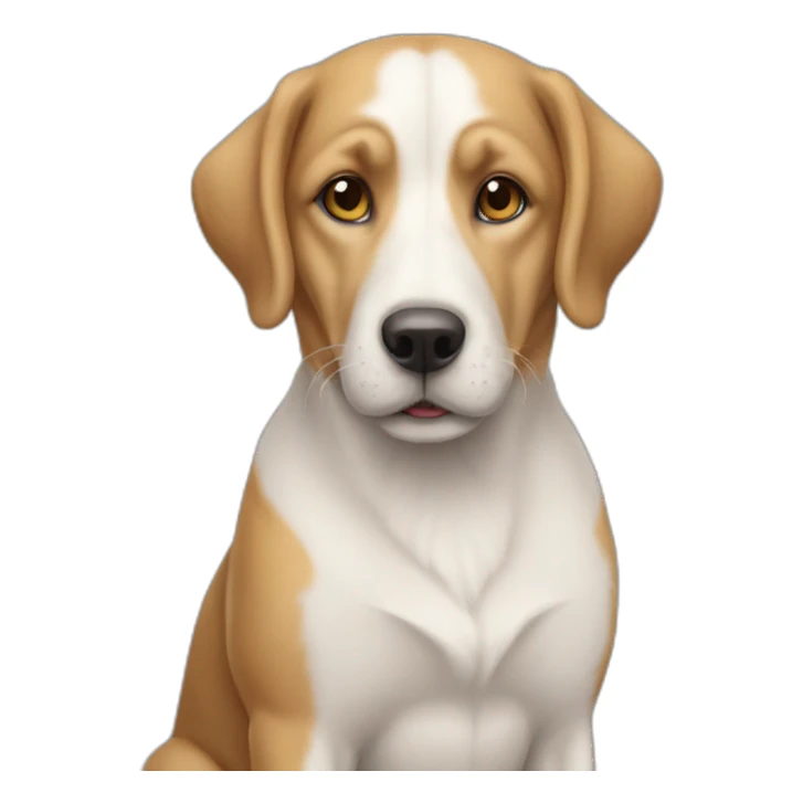 Chien sur un chat sticker