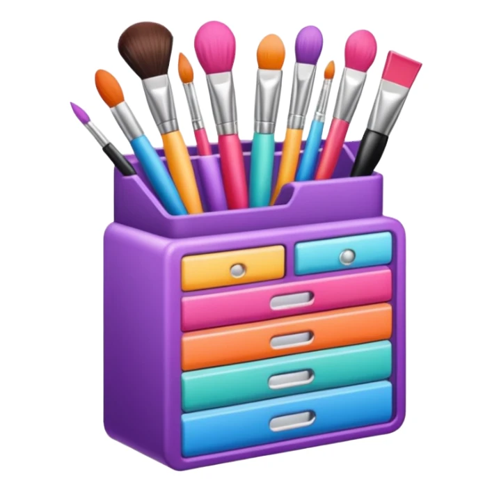 Makeup tools and products standing sticker