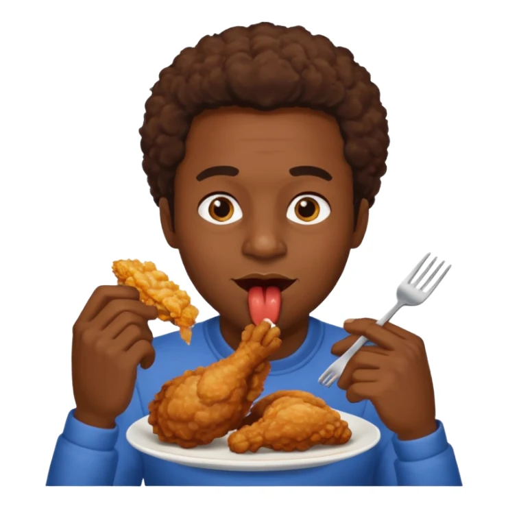 black guy eating fried chicken  sticker