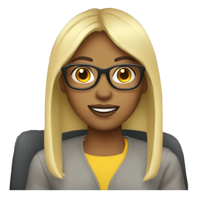 girl driving blonde glasses sticker