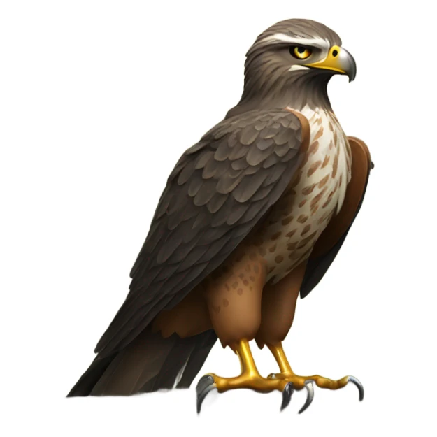 Hawk with a gun in the woods  sticker