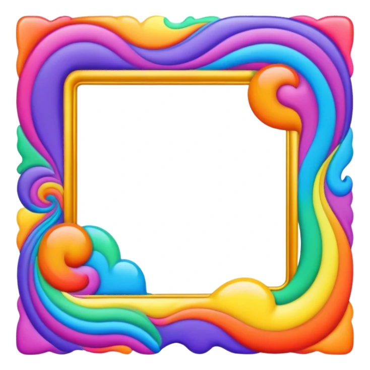 Psychedelic colored photo frame sticker