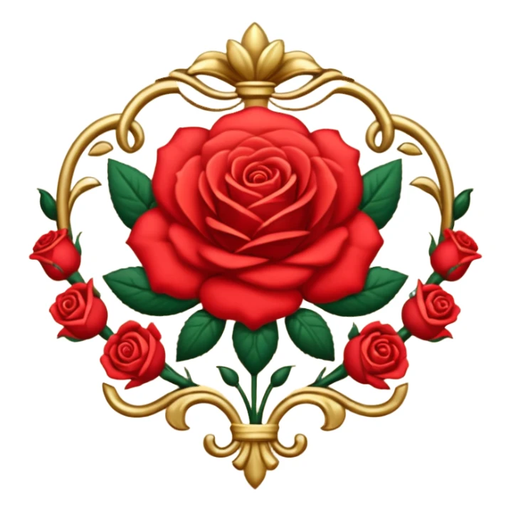 brasão com rosas condessa vermelha sticker