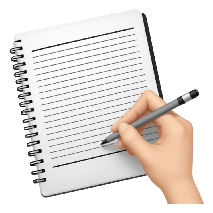 hand drawing a simple line in a notebook sticker