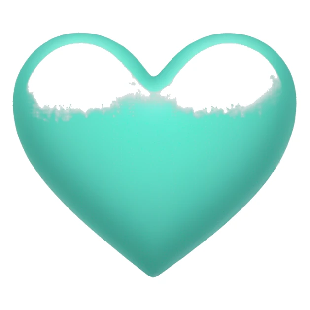 Pastel teal colored heart sticker