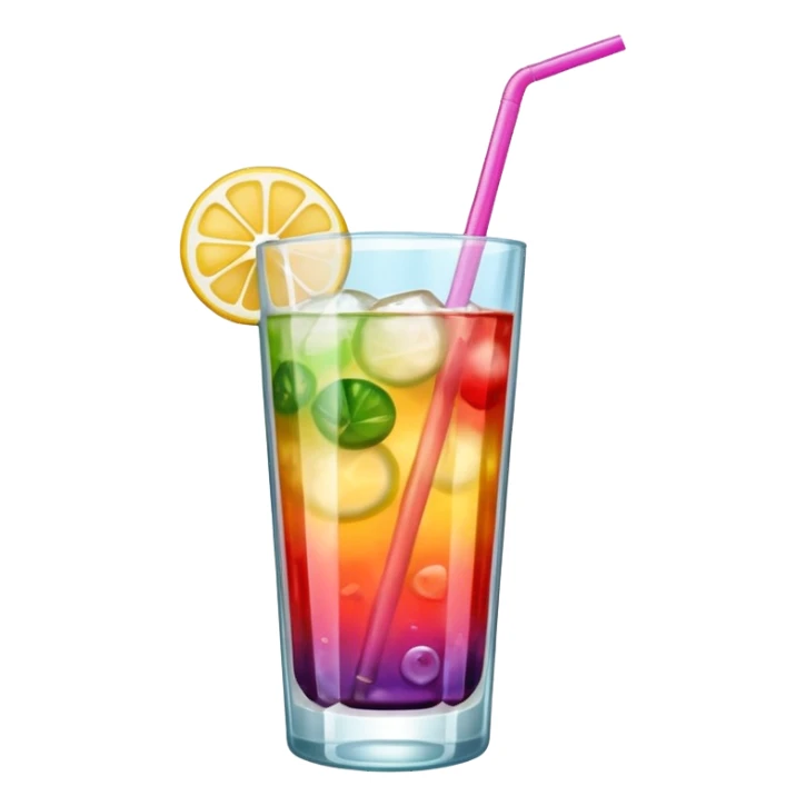 colorful cocktail with straw sticker