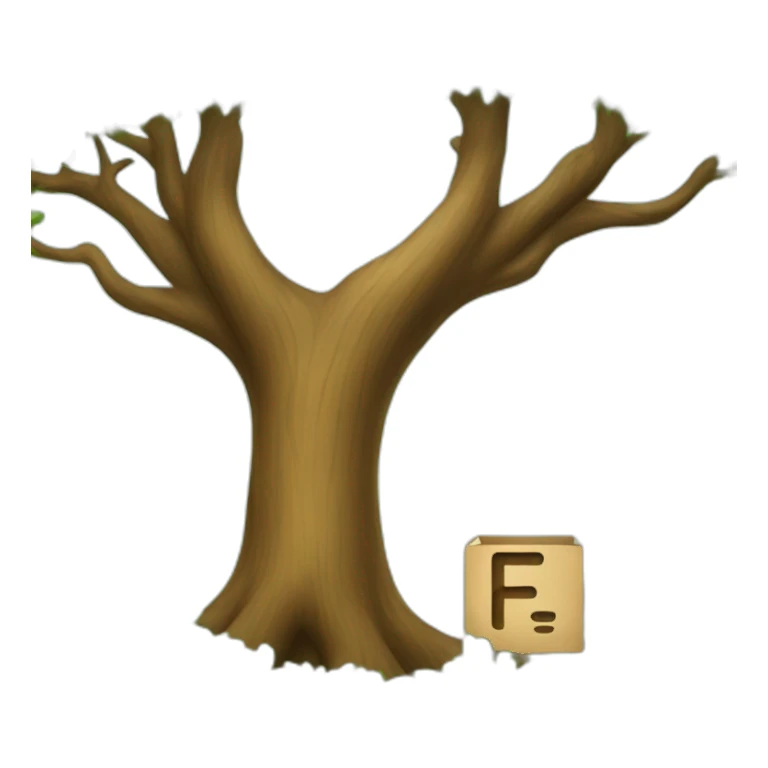 arbre avec lettre f et b  sticker