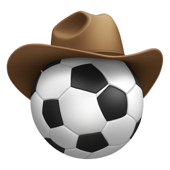 soccerball with cowboy hat sticker
