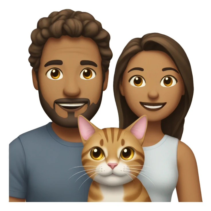 me & husband with two cat. tabby & tabu. sticker