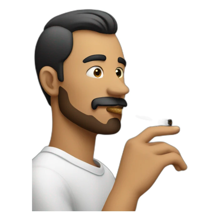 Men smoking join sticker