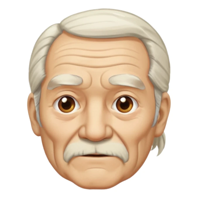 Old man with long white pony tail sticker