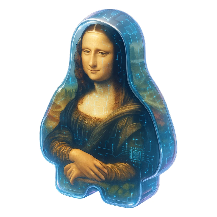 Mona Lisa in the garden sticker