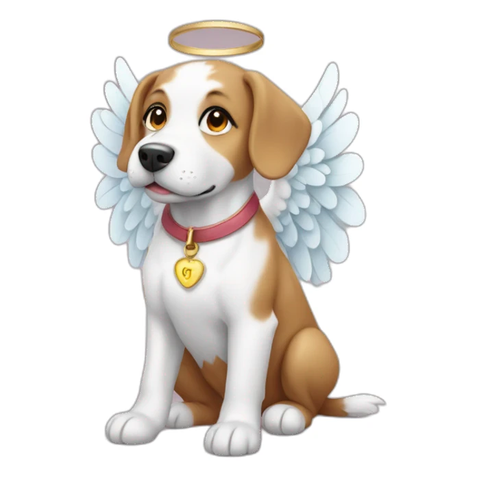 Angel dog with wings sticker