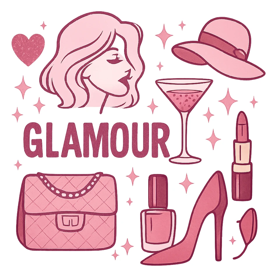 pink theme, glamorous and stylish sticker
