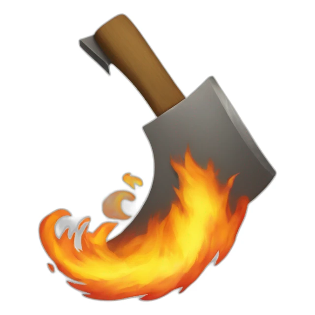 Axe on fire on blade  sticker