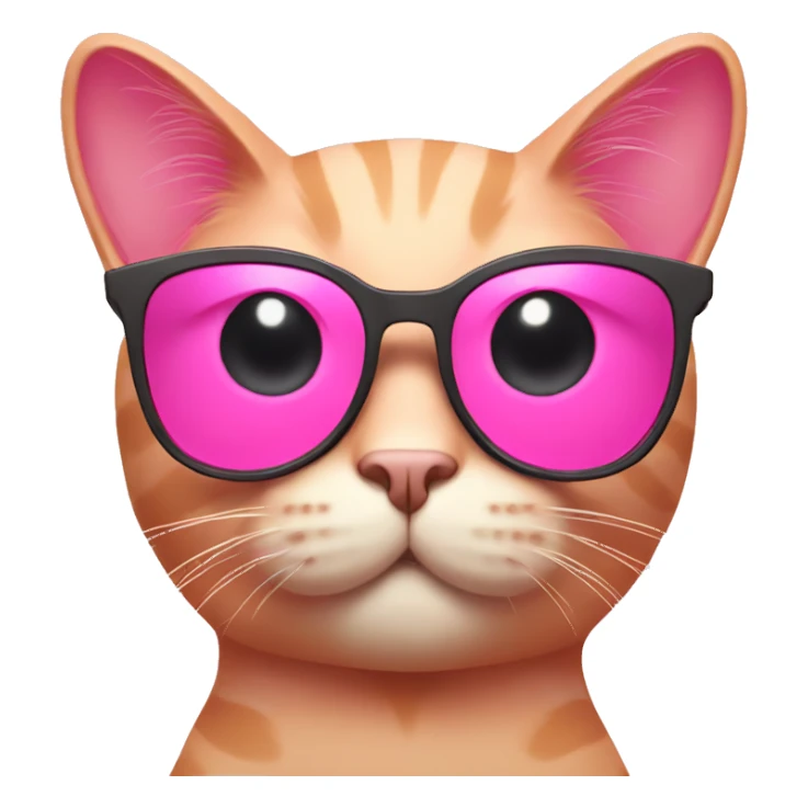 Pink cat with sunglasses  sticker