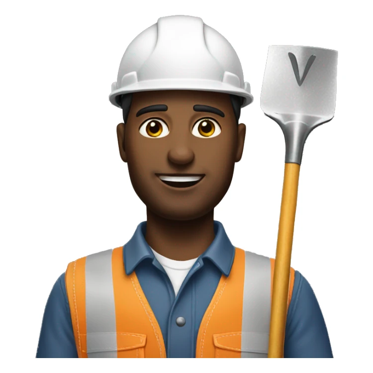 photorealistic shovel worker  sticker