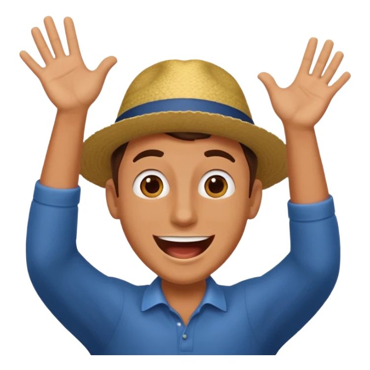 a guy excited with some festival background  without hat sticker