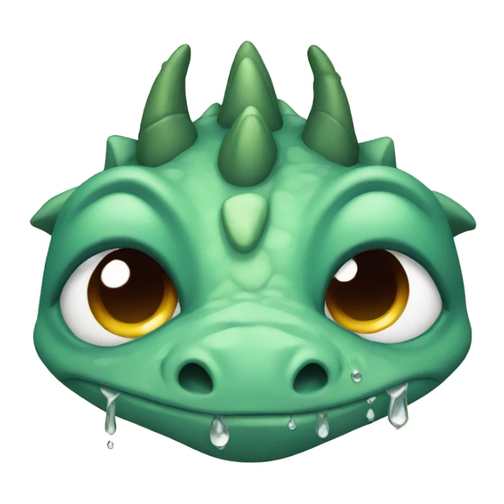 sad dragon with tears sticker