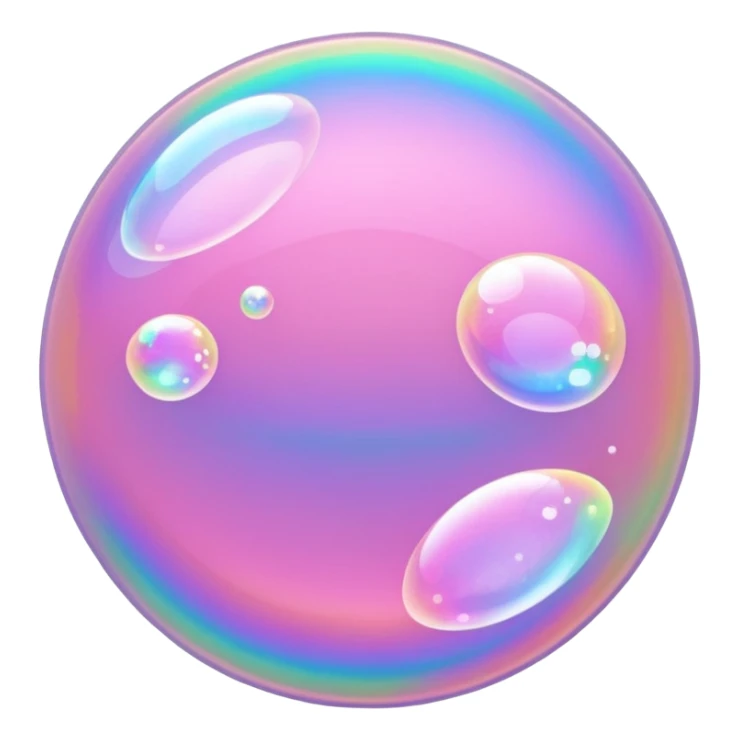 pink holographic bubbles glittter sticker