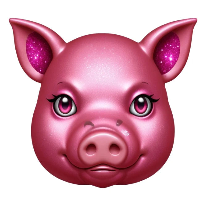 red glitter cyberpunk pig sticker
