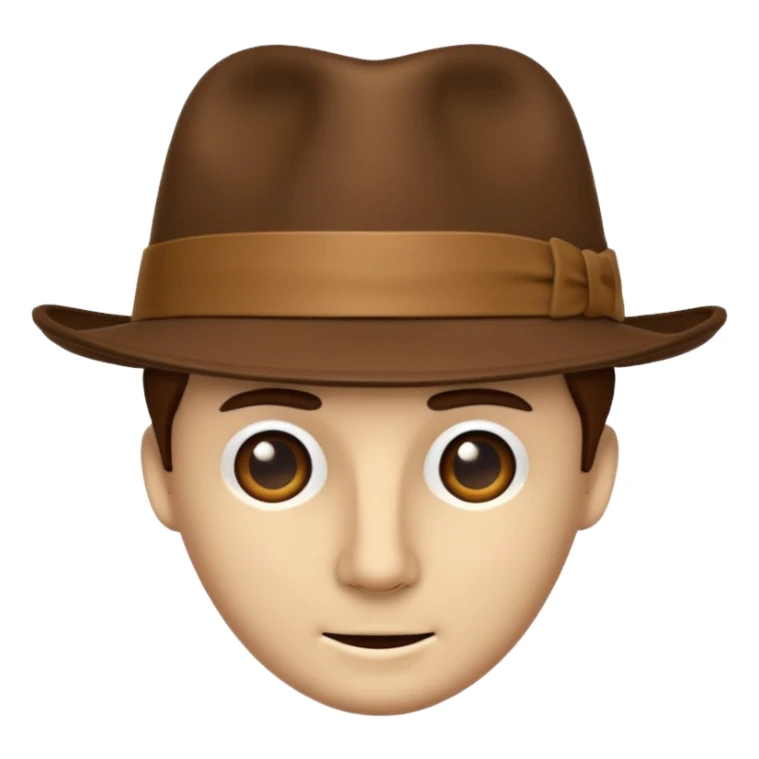 Felt trilby hat emoji sticker
