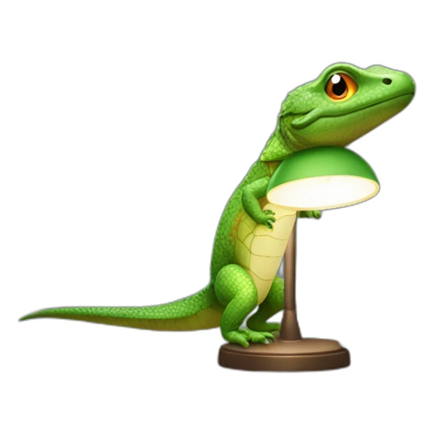 Un lézard sur une lampe sticker