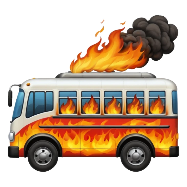 Bus running person over on fire sticker