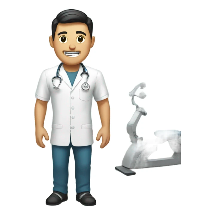 Asian dentist in the gym  sticker