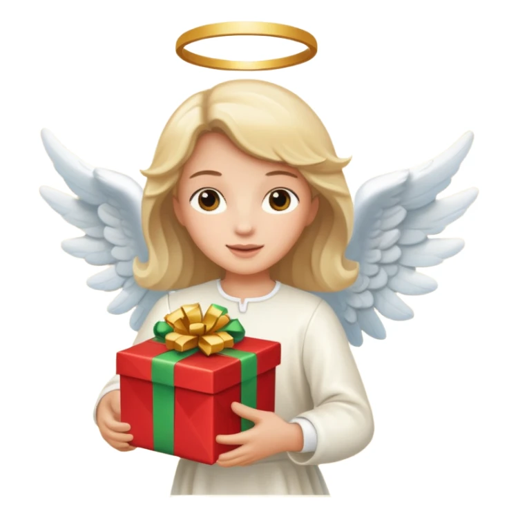 angel with present flying sticker
