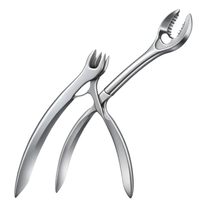 Forceps with a tooth  sticker