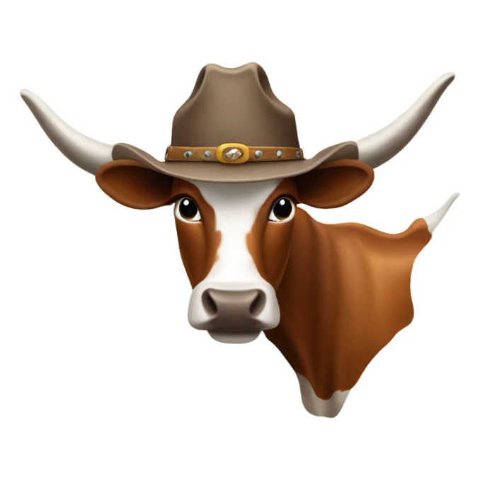 Longhorn with cowboy hat sticker