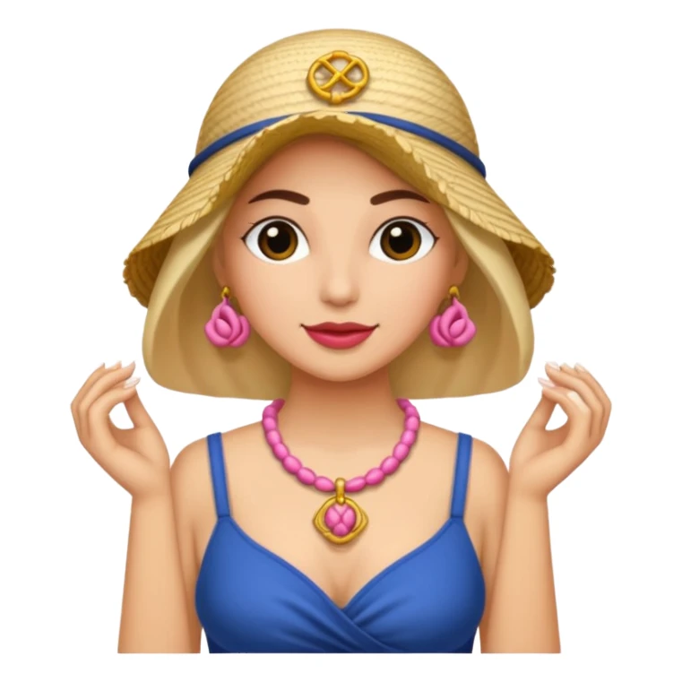 Rosa mujer comprando collares de concha marina 🐚  sticker