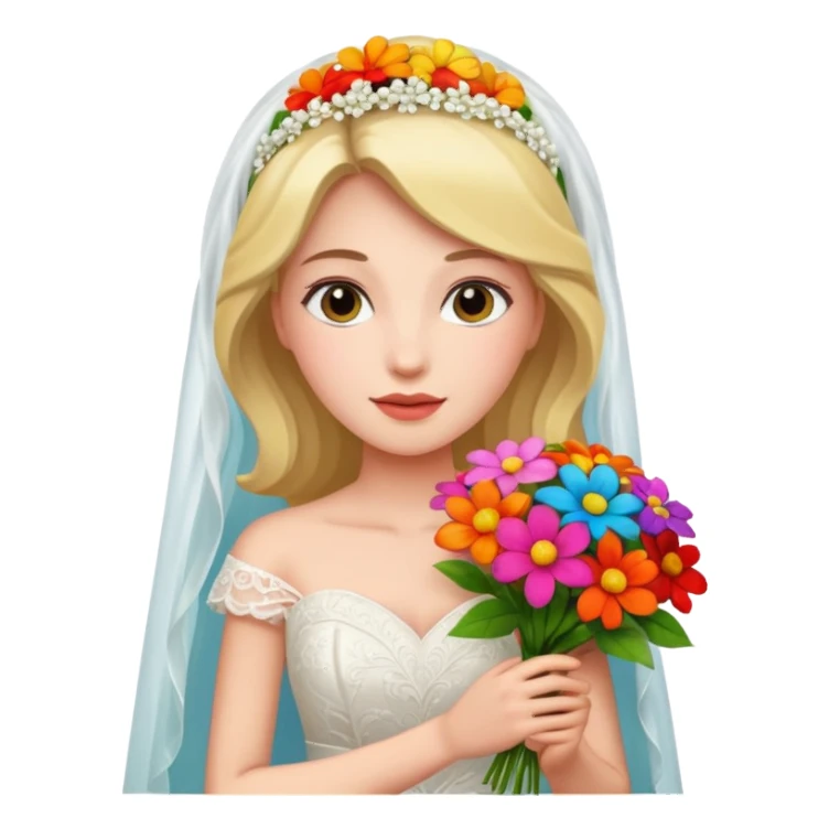 bride flower bouquet sticker