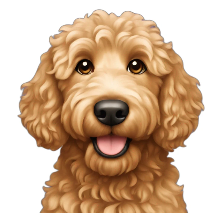 wavy fur golden doodle red  sticker