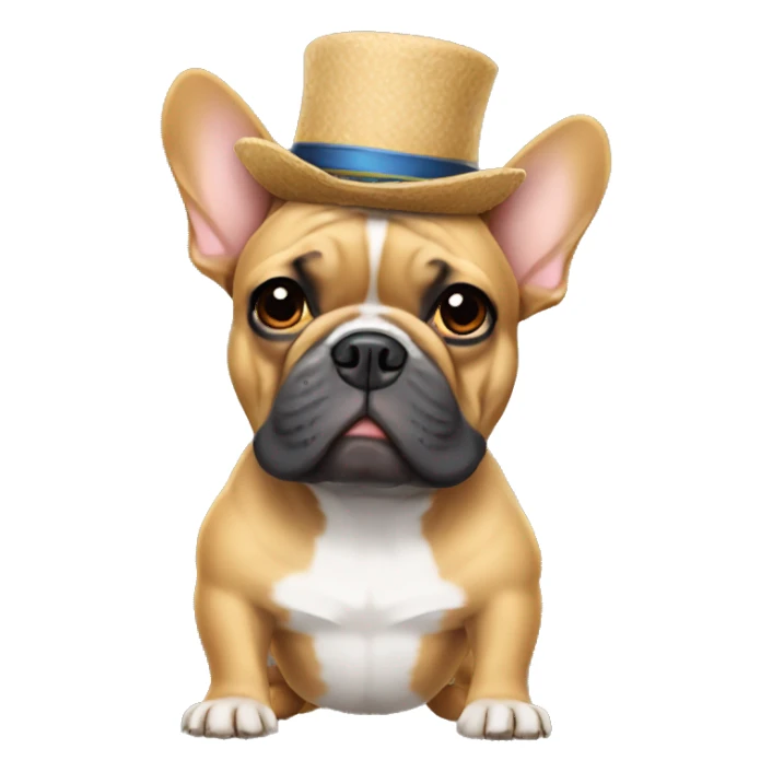 French bulldog wearing a hat sticker