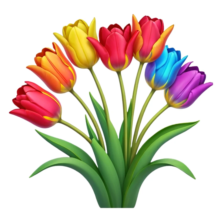 Tulips rainbow  sticker