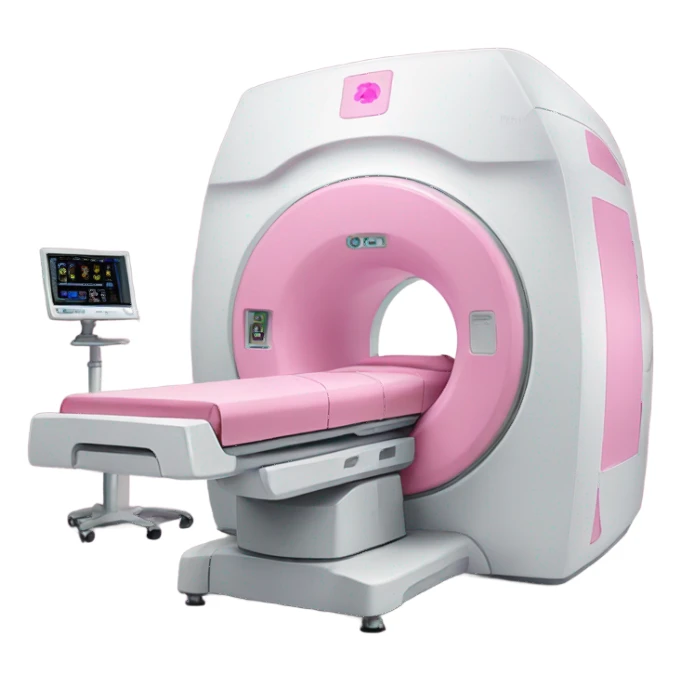 CT scanner in pink sticker