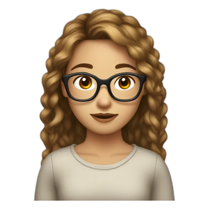 Fille a lunettes cheveux châtain sticker