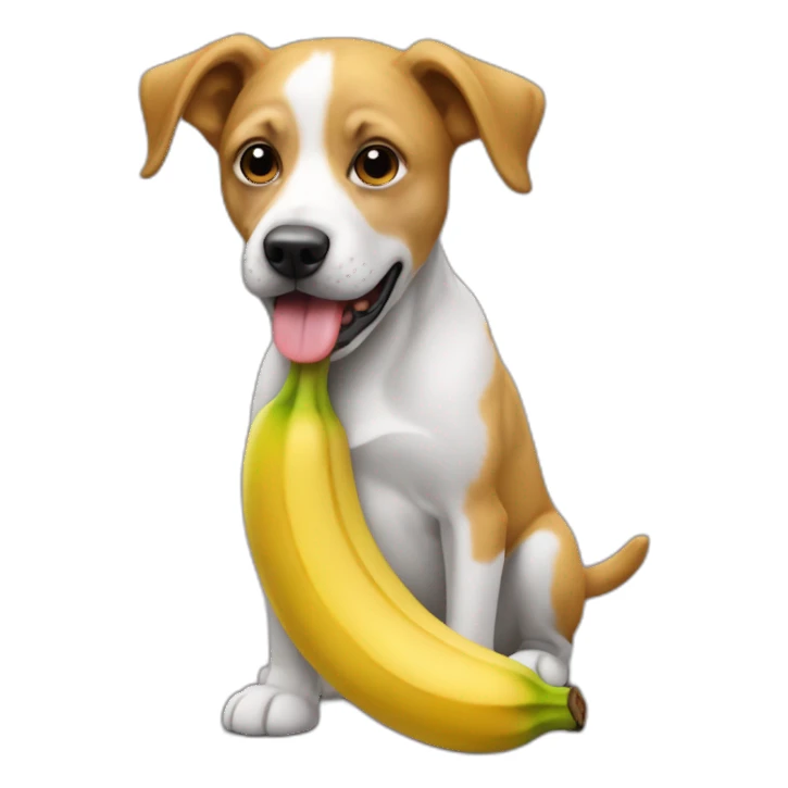 chien mange une banane sticker