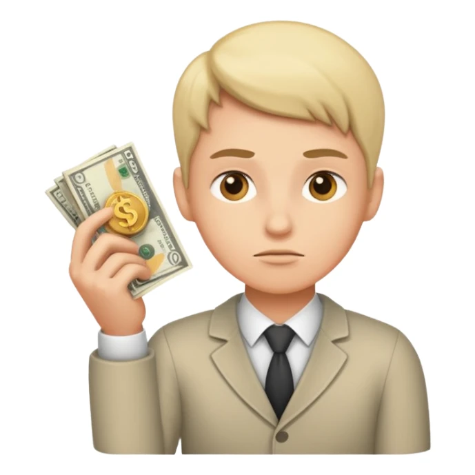 ambitious thinking about moneyemoji sticker