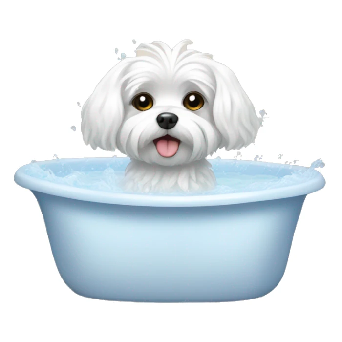 Maltese take the bath sticker