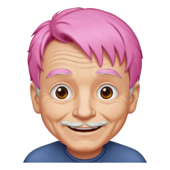old pink haired man sticker