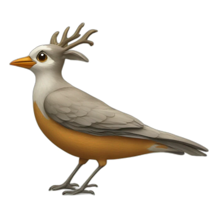Oiseau et un renne sticker
